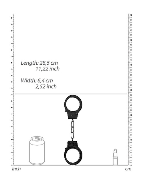 Ouch! Beginners Handcuffs Black - Czarne kajdanki dla początkujących