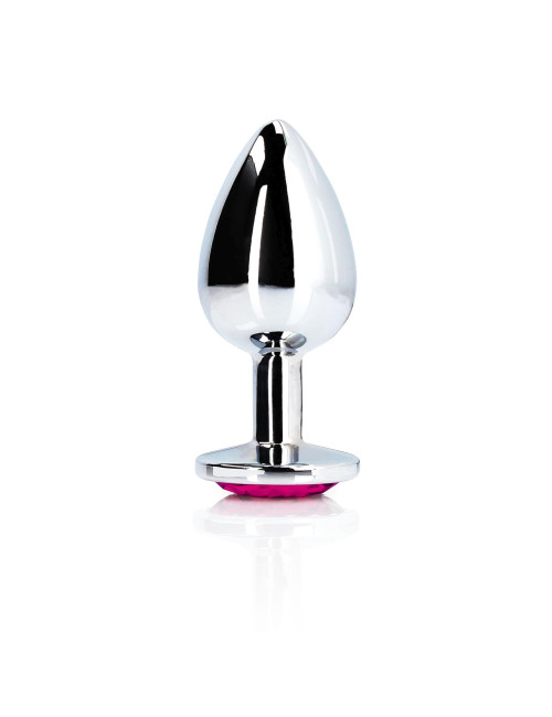 Ouch! Heart Gem Butt Plug Small - Srebrny korek analny z kryształkiem