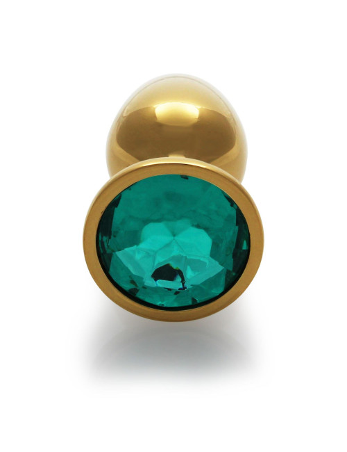 Ouch! Round Gem Butt Plug Small - Złoty korek analny z cyrkonią