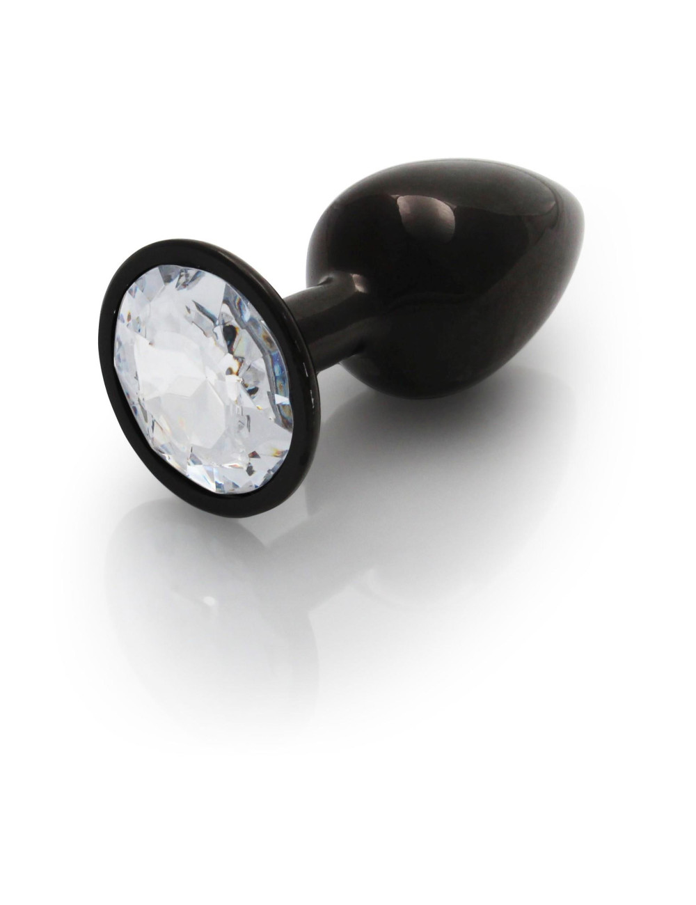 Ouch! Round Gem Butt Plug Small Gunmetal - Korek analny
