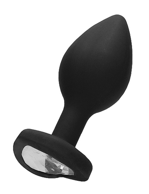 Ouch! Diamond Heart Butt Plug Large Czarny