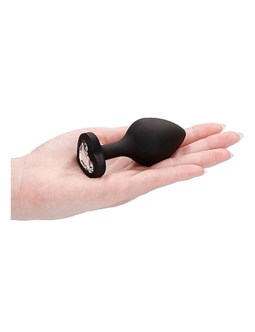 Ouch! Diamond Heart Butt Plug Large Czarny