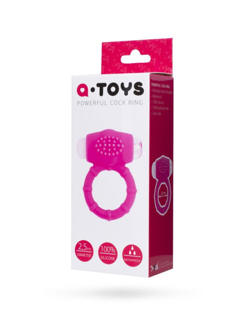 A-Toys Penis VibroRing Silikonowy Pierścień Wibracyjny Różowy