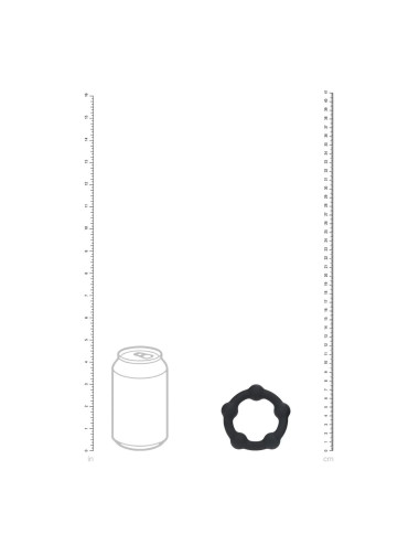 Beaded Silicone Cockring - L - 45mm - Black