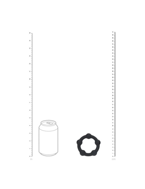 Beaded Silicone Cockring - L - 45mm - Black