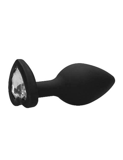 Diamond Heart Butt Plug - Regular - Black