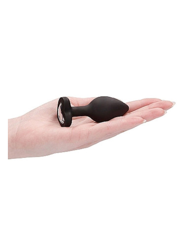 Diamond Heart Butt Plug - Regular - Black