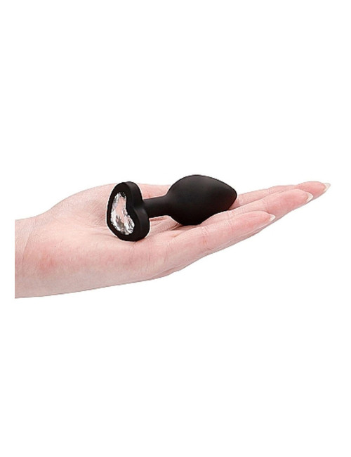 Diamond Heart Butt Plug - Regular - Black