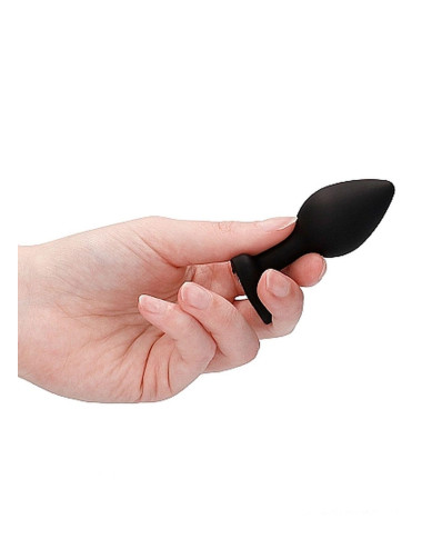 Diamond Heart Butt Plug - Regular - Black