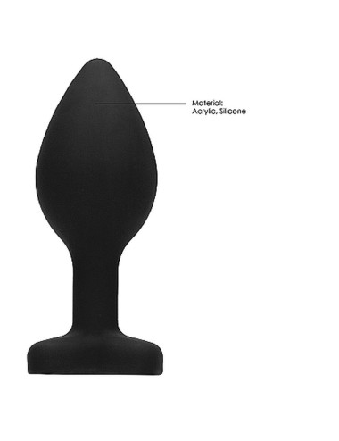 Diamond Heart Butt Plug - Regular - Black