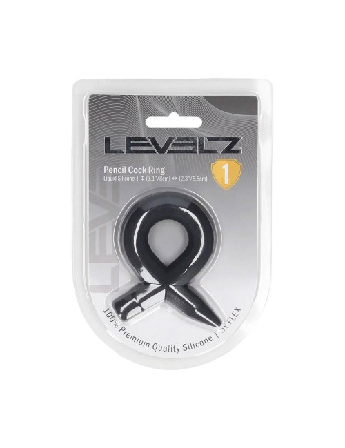 Pencil Liquid Silicone Cockring - Black