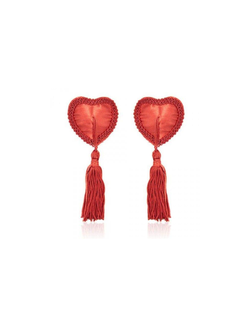 Bielizna-Heart Nipples Tassels RED