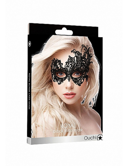 Royal Black Lace Mask - Black