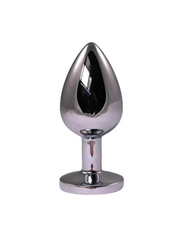 Silver Small Butt Plug with Red Diamond