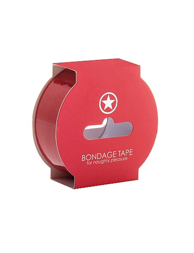 Non Sticky Bondage Tape 17,5m Red - Taśma BDSM Nieprzyklejana, Kagańce