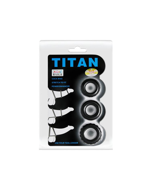 Baile Titan Three Rings - Pierścień Erektcyjny z 3 Otworami