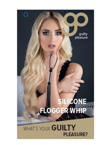 GP SILICONE FLOGGER WHIP BLACK