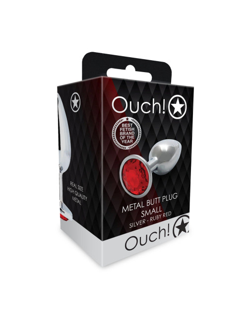 Ouch! Round Gem Butt Plug Small - Korki Analny z Kryształem