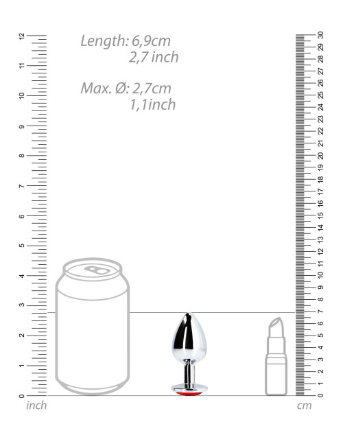 Ouch! Round Gem Butt Plug Small - Korki Analny z Kryształem