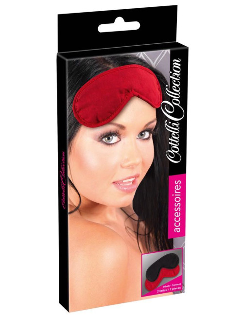 Maski BDSM Blindfold – Zestaw 2 szt. Czerwona i Czarna, 100% Bawełna