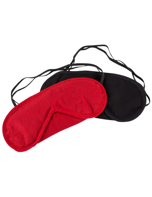 Maski BDSM Blindfold – Zestaw 2 szt. Czerwona i Czarna, 100% Bawełna