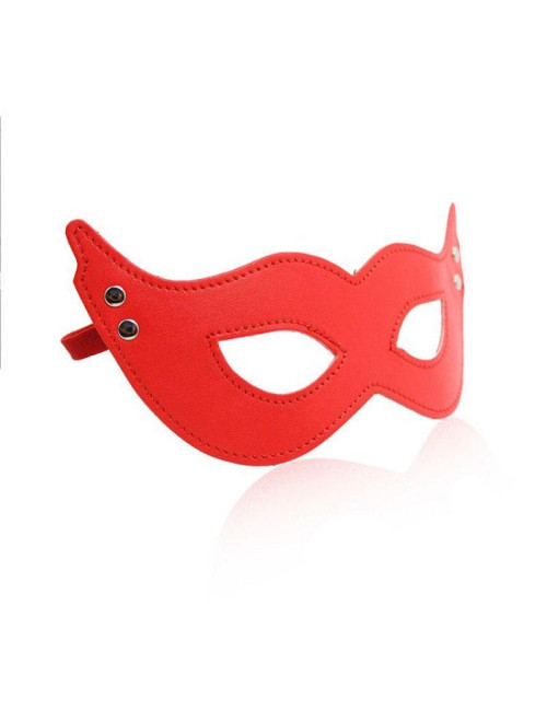 Mistery Mask RED – skórzana maska BDSM dla niej, bezpieczna zabawka erotyczna