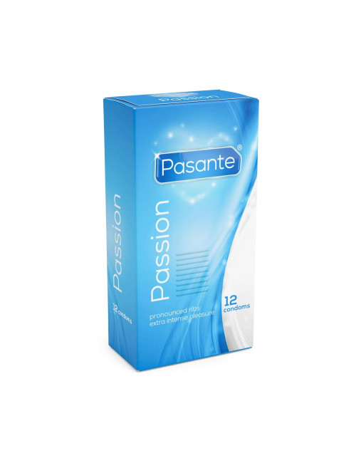 Pasante Ribbed/Passion Condoms 12 pcs