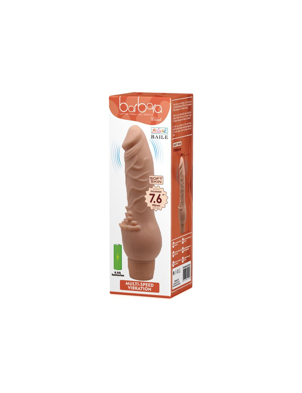 Baile Clark wibracyjny dildo z miękkiej skóry 19,5 cm