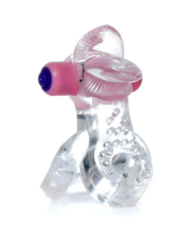 Pierścień-Tongue Vibro CockRing Clear