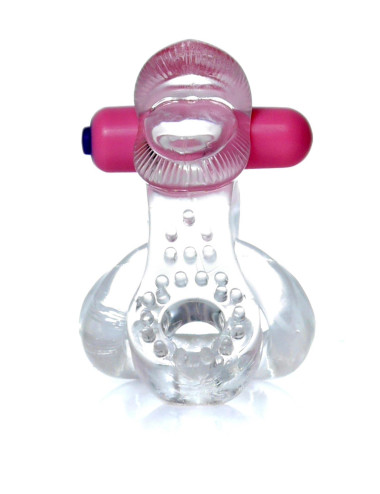 Pierścień-Tongue Vibro CockRing Clear
