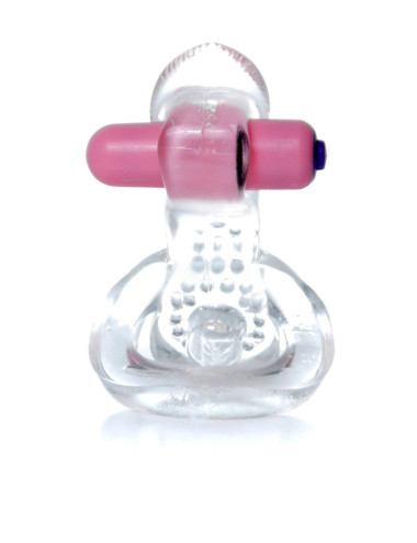 Pierścień-Tongue Vibro CockRing Clear