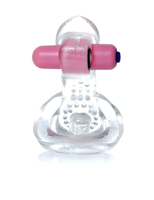 Pierścień-Tongue Vibro CockRing Clear