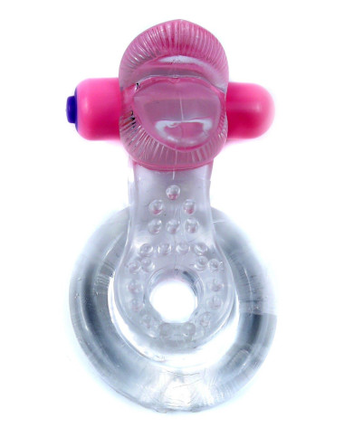 Pierścień-Tongue Vibro CockRing Clear