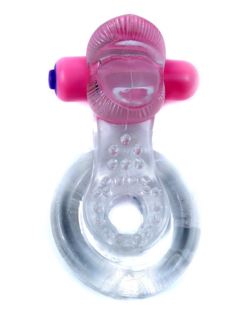Pierścień-Tongue Vibro CockRing Clear