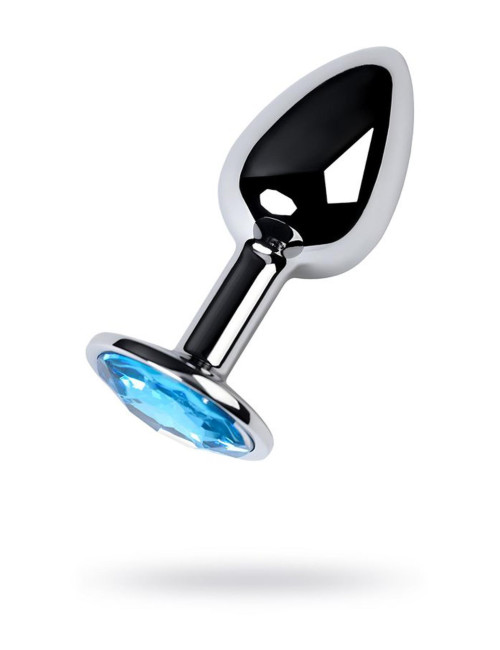 Metal by TOYFA Srebrny Korek Analny z Kryształkiem Topaz