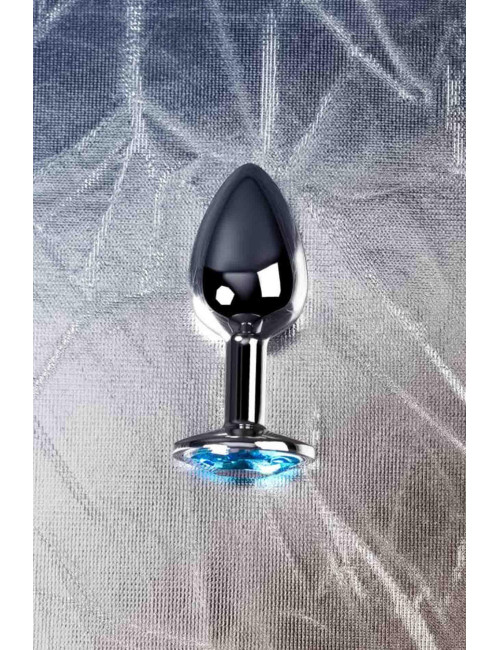 Metal by TOYFA Srebrny Korek Analny z Kryształkiem Topaz
