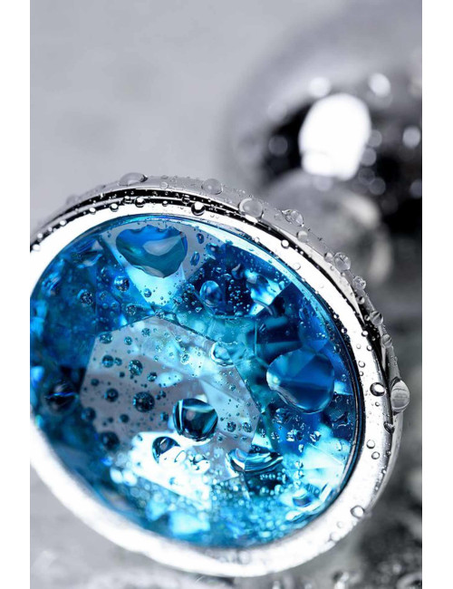 Metal by TOYFA Srebrny Korek Analny z Kryształkiem Topaz