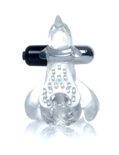 Pierścień-Dolphin Vibro CockRing Clear