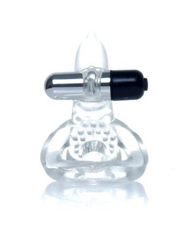 Pierścień-Dolphin Vibro CockRing Clear