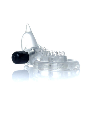 Pierścień-Dolphin Vibro CockRing Clear