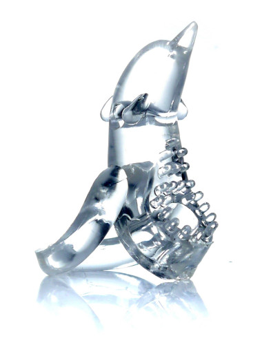 Pierścień-Dolphin Vibro CockRing Clear