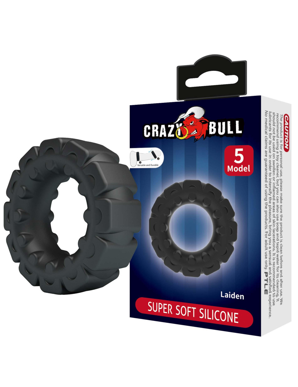 Crazy Bull - Super miękki silikonowy pierścień Laiden Black