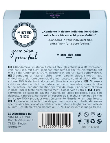Mister Size 69mm pack of 3