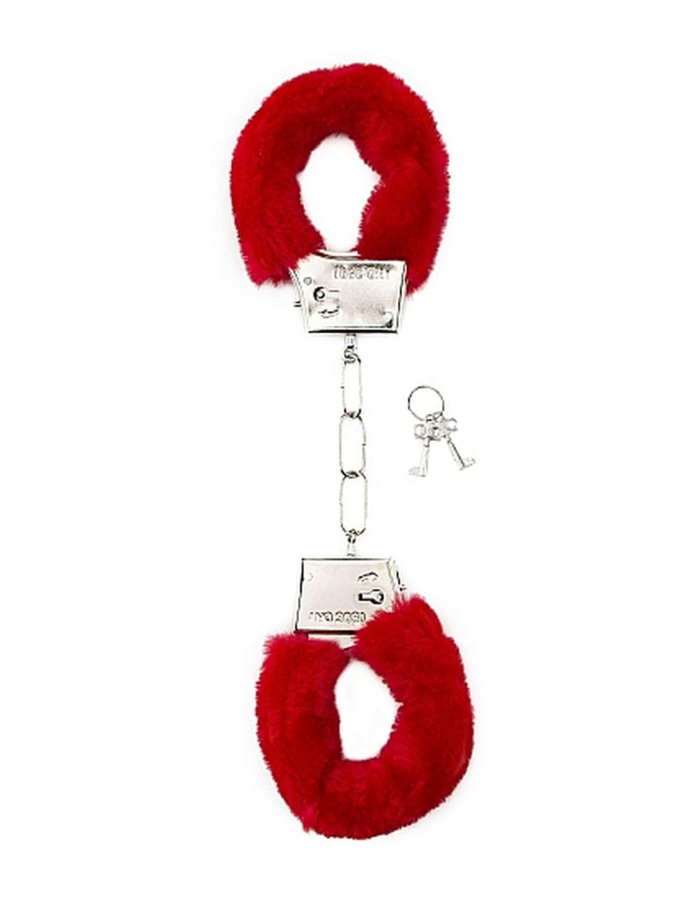 ShotsToys Furry Handcuffs - Czerwone kajdank
