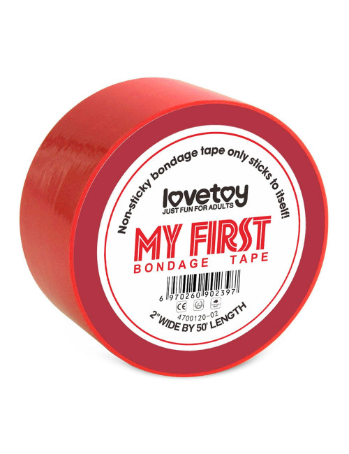 Lovetoy My First Non Sticky Bondage Tape Red - czerwona taśma