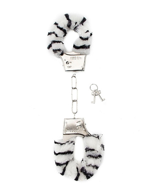 Furry Handcuffs - Zebra