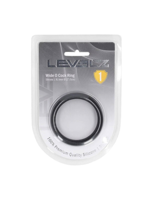 Levelz Wide O Silicone Cockring - XL 50mm Czarny