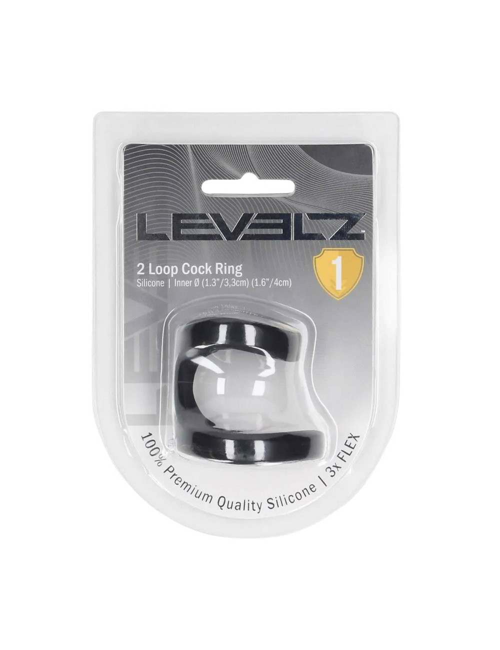 2 Loop Silicone Cockring - Black
