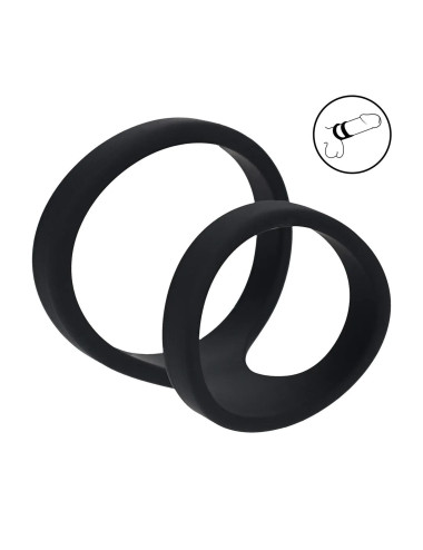 2 Loop Silicone Cockring - Black