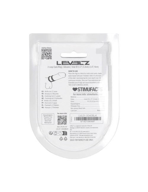 2 Loop Silicone Cockring - Black